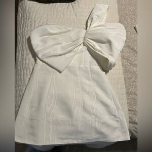 Bardot -Bella Bow Mini Dress In Orchid White